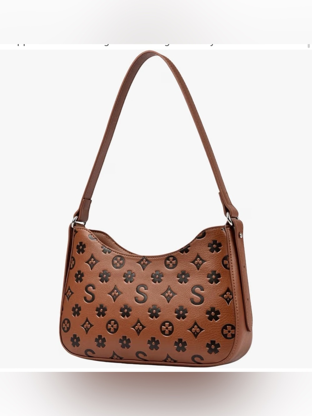 TAN SHOULDER BAG VEGAN LEATHER HOBO PURSE EMBOSSED PATTERN NWT